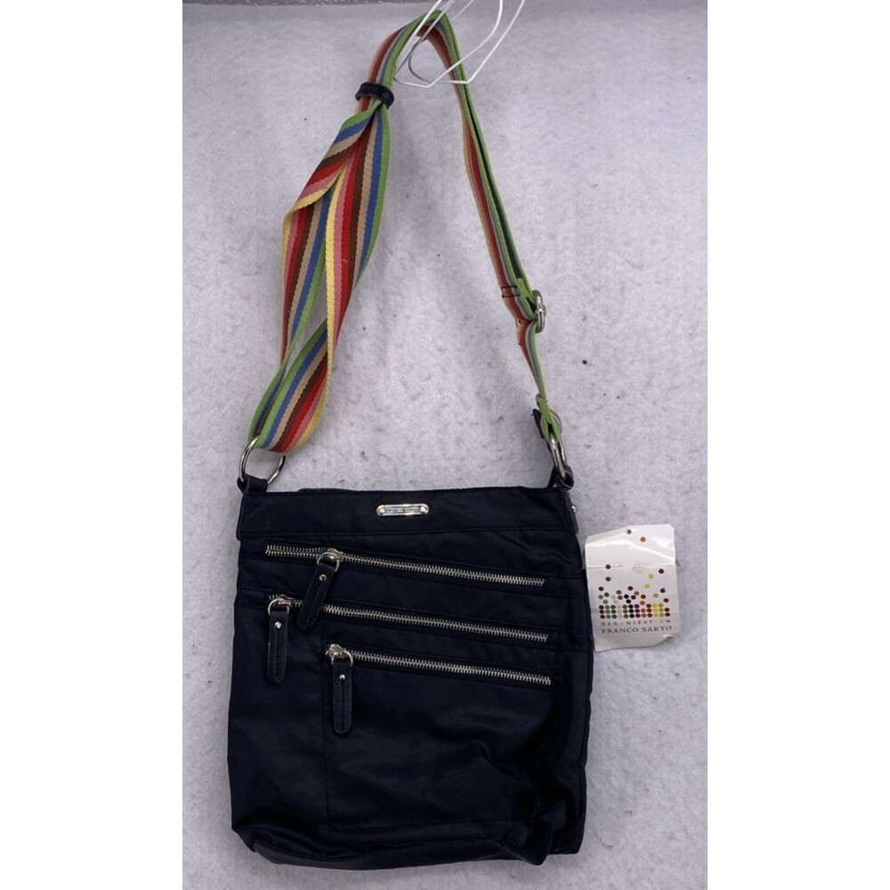 Franco Sarto Organization Over The Rainbow Black Crossbody Bag NWT Travel Retro - Picture 2 of 16